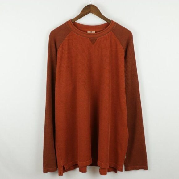 Woolrich Men's XL Orange Crewneck Ribbed Long Sleeve Knit Sweater - Picture 1 of 7